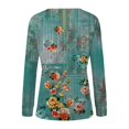 thumbnail image 5 of TSADFHJI Chemises pour Femmes Grande Taille Crop Col en V Boutons Manches Longues Chandail Décontracté TG Vert, 5 of 5