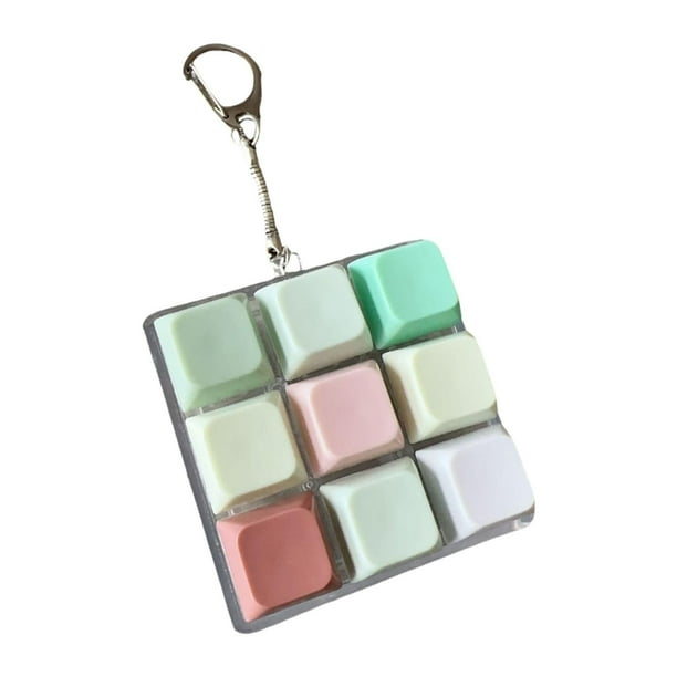 Llavero con teclado antiestrés de 9 teclas, accesorio novedoso para fiestas, botón mecánico antiestrés Estilo I