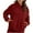 Wine, variant on tarylea Hoodies for Women Plush Sweatshirt Solid Color Long Sleeve Pullover with Pocket Casual Loose Winter Warm Sleepwear Homewear Tops