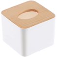thumbnail image 1 of Caja de pañuelos ZHAOCHENG con capucha y borla rectangular 11 * 11 * 8,5 cm Blanco, 1 of 5