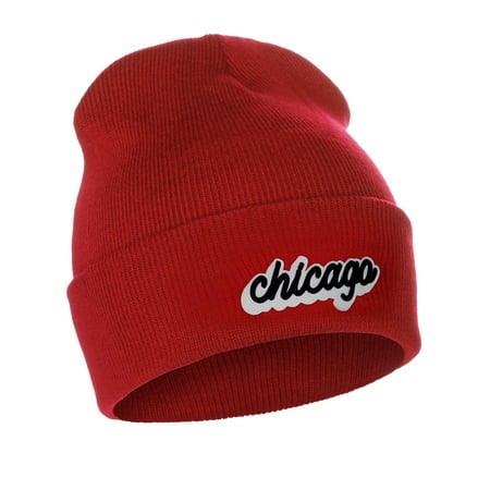 I&W Classic USA Cities Winter Knit Cuffed Beanie Hat 3D Raised Layer (Best Cities In Ohio To Raise A Family)