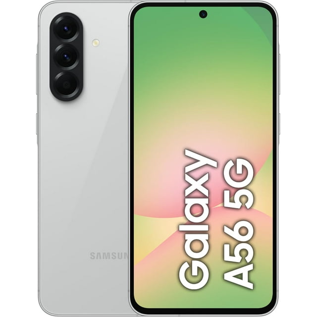 Samsung Galaxy A56 5G 2025 (12GB RAM, 256GB) Teléfono Inteligente AI / GSM Desbloqueado Dual SIM / Versión Internacional (Nuevo) - Gris Claro Impresionante