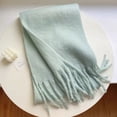 thumbnail image 1 of Nvzi Bufanda Pashmina Chales y Chales para Vestidos de Noche Viajes Oficina Bodas de Invierno Bufandas Grandes de Tacto de Cachemira, Verde Claro C, 1 of 4