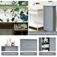 thumbnail image 4 of Bathroom Storage Cabinet, Freestanding Floor Cabinet with Drawers & Doors, Narrow Towel Storage for Small Bathroom, Wooden Storage Cabinet for Laundry Room, Living Room, Bedroom (Gray), 4 of 9