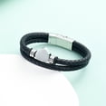 thumbnail image 3 of Heartbeingt Jewelry Cremation Bracelet with Magnetic Clasp Beads Cowhide Multi-Layer Braided Leather Urn Bracelet for Men Women For Dad Mom, 3 of 8