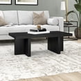 thumbnail image 2 of Evelyn&Zoe Modern Easy Assembly Medium Density Fiberboard Coffe Table, Black Grain, 2 of 7