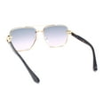 thumbnail image 4 of Rimless Luxury Bevel Lens Mens Rectangle Officer Cop Sunglasses Gold Black - Grey Pink, 4 of 4