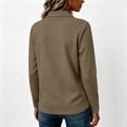 thumbnail image 5 of Womens Long Sleeve Polo Shirts V Neck Collared Button Down Shirt | Polo Shirts,V Neck, Collared, Button Down Light Brown 2XL, 5 of 6