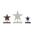 thumbnail image 2 of VHC Brands Patriotic RWB Hanging Wooden Stars w/Display Base Set of 3, Independence Day Decor, Star Design, Printed MDF Figurine, Star Shape, Americana, Dark Creme, 2 of 6