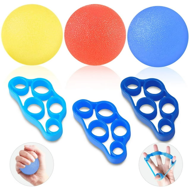 Finger Trainer Climbing Hand Trainer Set, Hand Grip Trainer Strengthener Grip Balls and Finger Stretcher Silicone