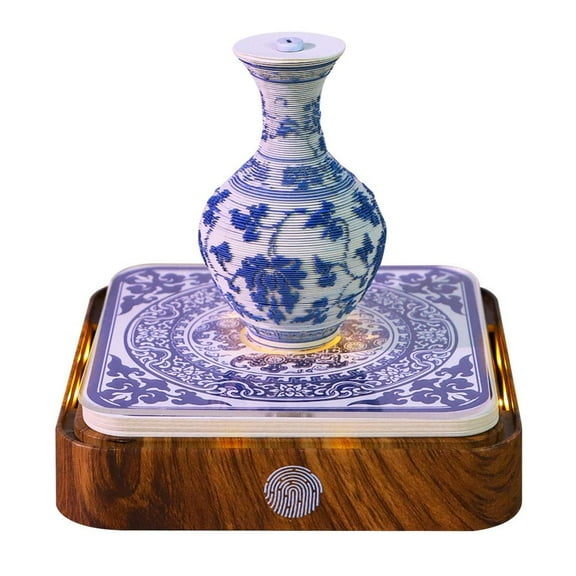 Porcelain 3D Calendar 2026, 3D Ancient Artwork Model, Tear-Away 3D Paper Art Notepad with LED Lights, Unique Paper Sculpture For Office Desk & Room Decoration