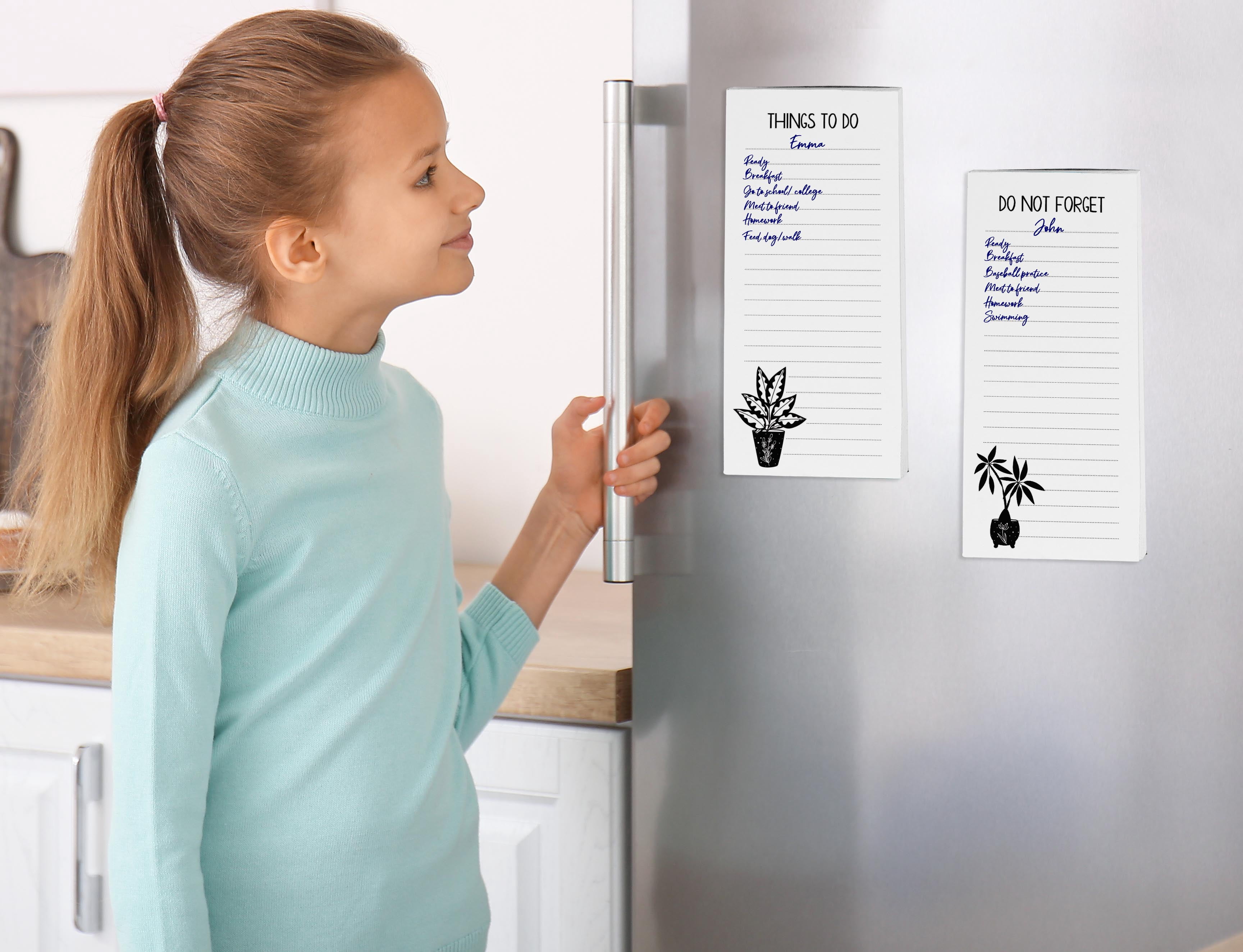 Inkdotpot Pack of 3 Magnetic Fridge To-Do List Notepads- Magnetic Memo Pads For Refrigerator-(50 Sheets Each)-AM