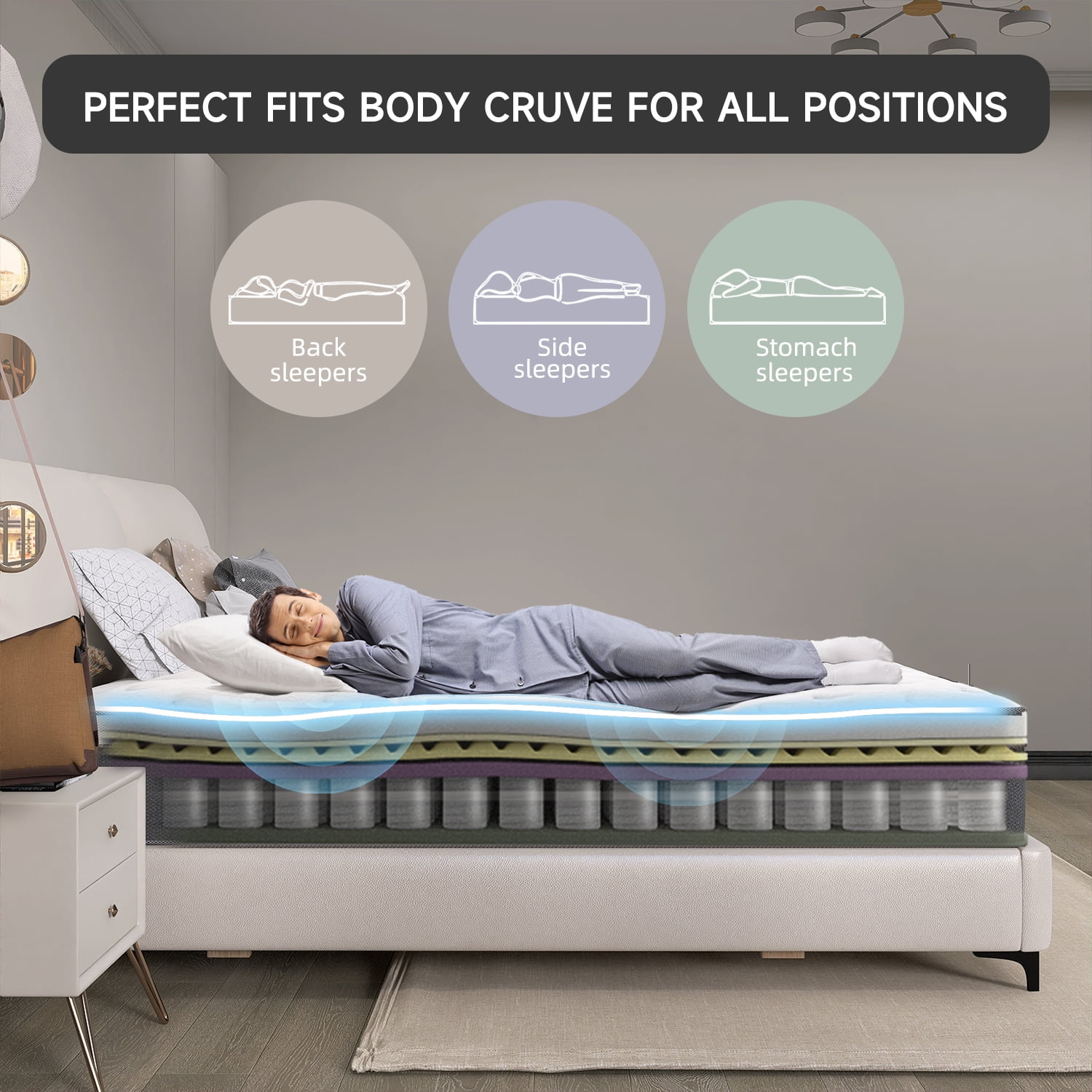 lemontalking 12" King Mattress Gel Memory Foam Spring Hybrid Mattress in a Box