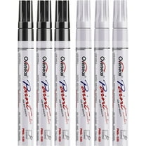 White and Black Permanent Paint Markers - 6 Pack Permanent Oil Based Paint Pen, Medium Tip, Quick Dry and Waterproof Marker for Rock, Wood, Metal, Plastic, Canvas, Glass, Ceramics, Rubber, Stone