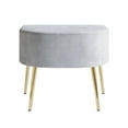 thumbnail image 2 of HMD Moveis Velvet Flared Arm Chair with Stool, Silver Gray, 2 of 6
