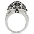 thumbnail image 5 of Rhodium + Ruthenium Brass Ring with AAA Grade CZ in Jet for Women Style 0W005, 5 of 6