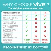 Vive 8 Alternating Pressure Mattress – Low Air Loss Hospital Bed Topper with Inflatable Pump for Pressure Ulcers & Bed Sores