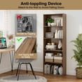 thumbnail image 5 of Yardi Yard 5-Shelf Storage Bookcase Modern Multi-Functional Display Cabinet Furniture-Walnut, Tall Bookshelf, Bookshelf for Living Room, Home Office, Bedroom, Balcony, 5 of 6