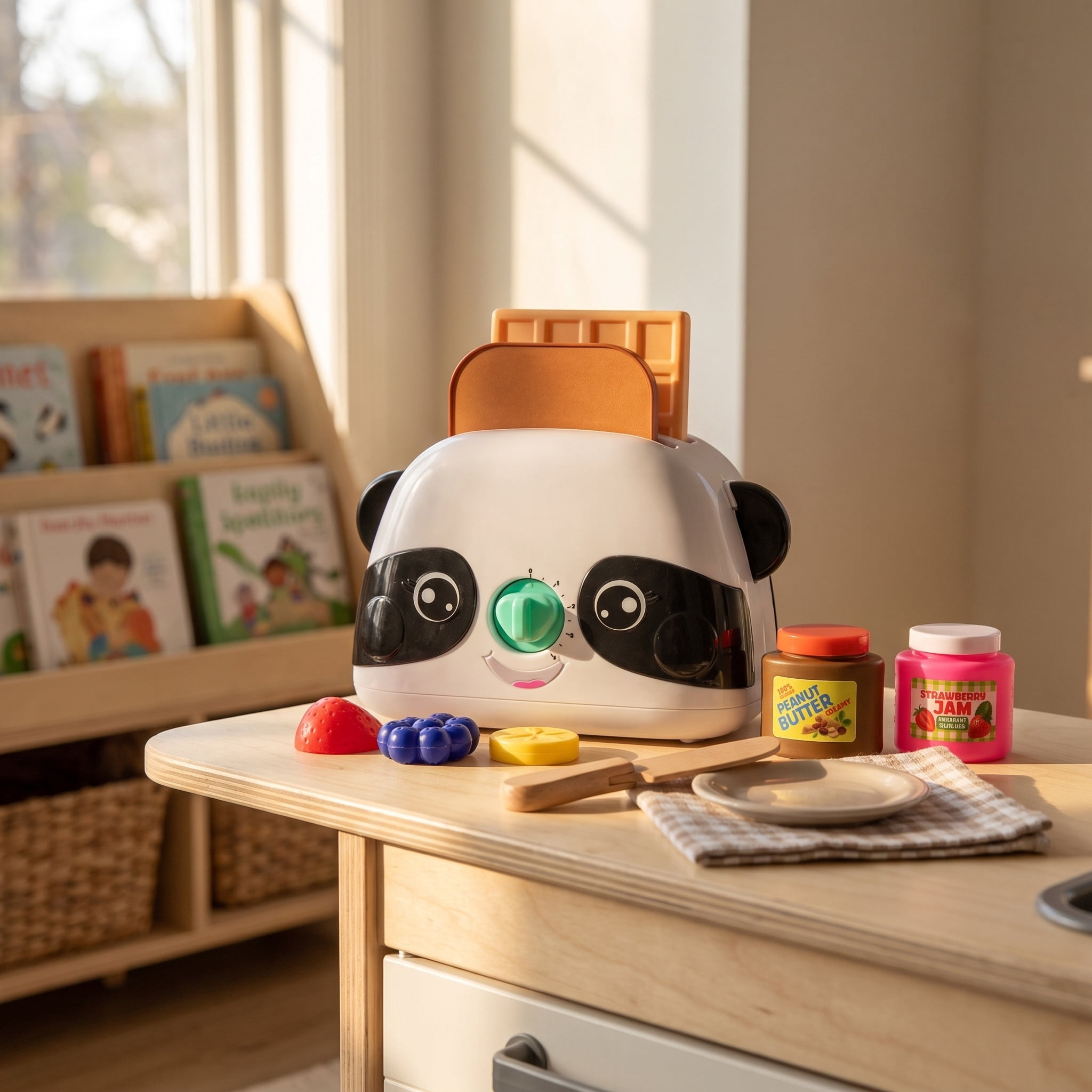 Kid Connection Panda Toast Pretend Play Set, 8 Pieces