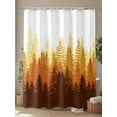 thumbnail image 4 of Shower Curtain Forest Tree Shower Curtains for Bathroom, Waterproof Polyester Shower Curtain Set with Hooks, Small Stall Size 36" x 72" Misty Forest Tree Silhouette Nature, 4 of 6