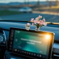 thumbnail image 4 of Oliegs Heated Blanket Cute Mini Rabbit And Peach Vase Set Car Rearview Decoration Interesting Decoration Cute Car Interior Ladies' Chocolate, 4 of 4