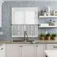 thumbnail image 6 of Farmhouse Blue Floral Kitchen Curtains, Vintage Botanical Leaves 3-Piece Kitchen Curtain Valance and Tiers Set 24 Inch Length, Burlap Rod Pocket Half Window Curtains for Cafe Living Room Bathroom, 6 of 7