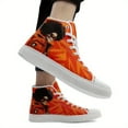 thumbnail image 6 of Coolcustomize Men's Punk Rock Sneakers - Orange Graphic High-top Casual Shoes, Lace-Up Closure & Cushioned Insole - Urban Streetwear for Skateboarding, Concerts - Edgy Goth Boots for Men, Punk Shoes, 6 of 9