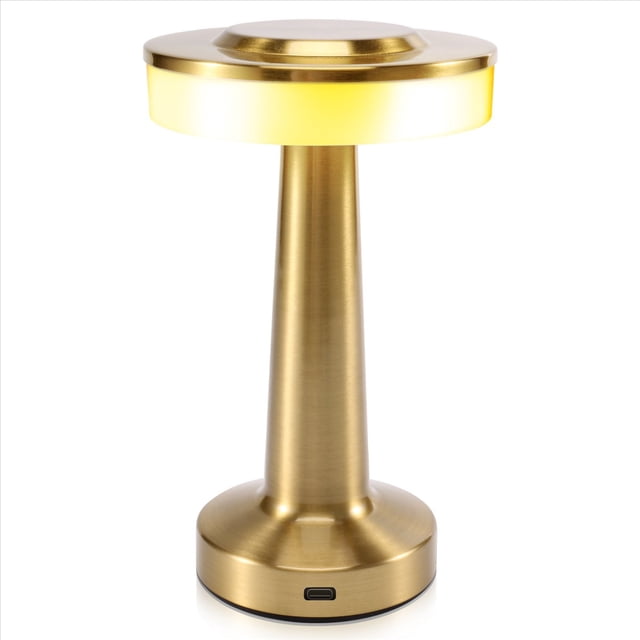 LED LáMpara de Mesa Recargable TáCtil Comedor Bar Noche PequeñA para Exteriores Decorativa, Dorado