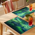 thumbnail image 4 of Placemat Set of 6 Aurora Placemats for Dining Table Iceland Nature Landscape Washable Table Mats for Kitchen and Party Decor Indoor & Outdoor Use, 4 of 8