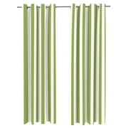 Jordan Manufacturing 54" x 96" Sage Green Stripe Grommet Semi Sheer Outdoor Curtain Panel