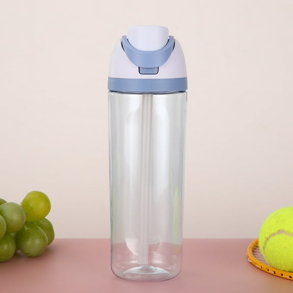 ENQIZN transparent Tritan plastic water bottle, straw cup, fashionable direct drinking cup lid, leak-proof sealing gasket, bouncing cup, BPA-free sports water bottle, suitable for travel, 25 ounces