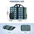thumbnail image 3 of Cute Frogs with Flowers Reusable Grocery Bags with Handle Side Pocket Waterproof Shopping Portable Tote, 3 of 8