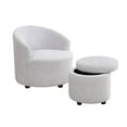 thumbnail image 4 of Swivel Barrel Chair With Storage Ottoman Comfy Armchair with Footrest Reading Chair for Living Room, Bedroom, 4 of 6