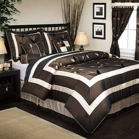 Nanshing Pastora 7-Piece Bedding Comforter Set, Brown, King