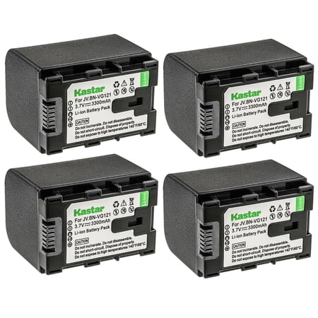 Kastar BN-VG121 Battery 4-Pack Replacement for JVC GZ-MS250U GZ-HM30 GZ-HM30BU GZ-HM30U GZ-HM33 GZ-HM35 GZ-HM35U GZ-HM40 GZ-HM50 GZ-HM50U GZ-HM65 GZ-HM300 GZ-HM300BU GZ-HM300BUS GZ-HM300SEK Camera