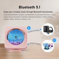 thumbnail image 3 of Reproductor de CD Portátil con Bluetooth 5.1, Altavoces Hi-Fi Duales, Radio FM y Mando a Distancia, Diseño de Pared/Escritorio (Rosa), 3 of 7