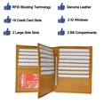 thumbnail image 4 of Marshal RFID Blocking Bifold Hipster Multi Credit Card ID Holder Wallet Premium Leather Tan, 4 of 6