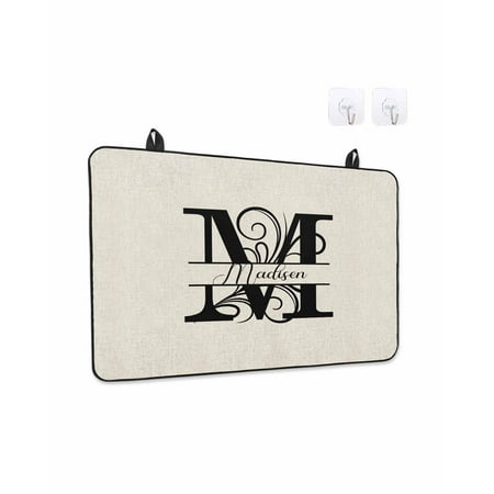 Stove Top Covers for Electric Stove, Letter M Glass Stovetop Cover Protector, Monogram Words Induction Cooktop Protector Oven Mat for Kitchen Countertop 24"x21"