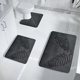 thumbnail image 1 of Juego de alfombras de baño Allowith de espuma viscoelástica, antideslizantes, lavables, absorbentes y peludas, supersuaves, con forma de U, para bañera y ducha., 1 of 6