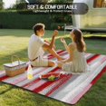 thumbnail image 4 of Red Pink Gray Stripes Outdoor Rug for Patio/Deck/Porch, Non-Slip Large Area Rug 5 x 7 Ft, Modern Abstract Minimalist Retro Indoor Outdoor Rugs Washable Area Rugs, Reversible Camping Rug Carpet Runner, 4 of 8
