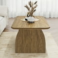 thumbnail image 3 of Hassch 2-Tier Rectangular Coffee Table with Rounded Corners and Storage Shelf, 47" Modern Farmhouse Center Tea Table for Living Room & Home Office, Natural, 3 of 6