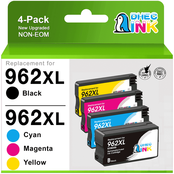 962XL Ink Cartridge Replacement Compatible for HP 962 XL HP962XL 4 Pack Ink Cartridge Combo Pack for HP Officejet Pro 9010 9025 9015 9018 9020 9022 Printer(Black Cyan Magenta Yellow)