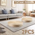 thumbnail image 1 of 40CM Round Pouf Tatami Cushion Chair Floor Sit Mat Meditation Soft Yoga Seat Mat Natural Straw Home Garden Patio Restaurant Seat, 1 of 9