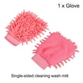thumbnail image 3 of Uxcell Reusable Scratch-Free Cleaning Gloves Microfiber Chenille Mitts, Pink, 3 of 5