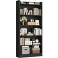 thumbnail image 2 of Yaheetech 6-Tier Wooden Bookshelf with Adjustable Open Shelf, Black, 2 of 10