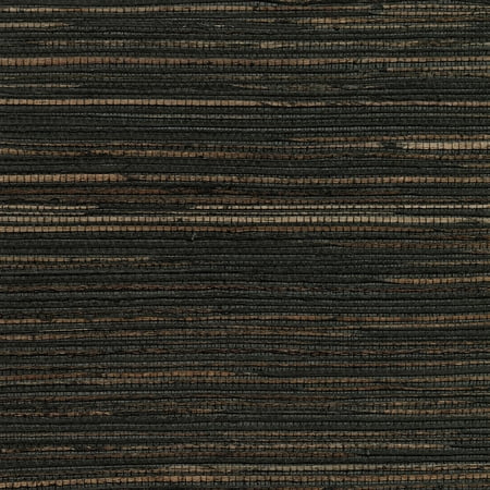 Kenneth James by Brewster 2732-80081 Shandong Charcoal Ramie Grasscloth Wallpaper