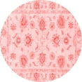 thumbnail image 1 of Ahgly Company Indoor Round Oriental Red Traditional Area Rugs, 4' Round, 1 of 4