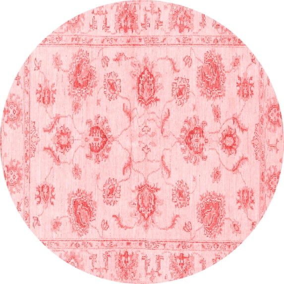 Ahgly Company Indoor Round Oriental Red Traditional Area Rugs, 4' Round