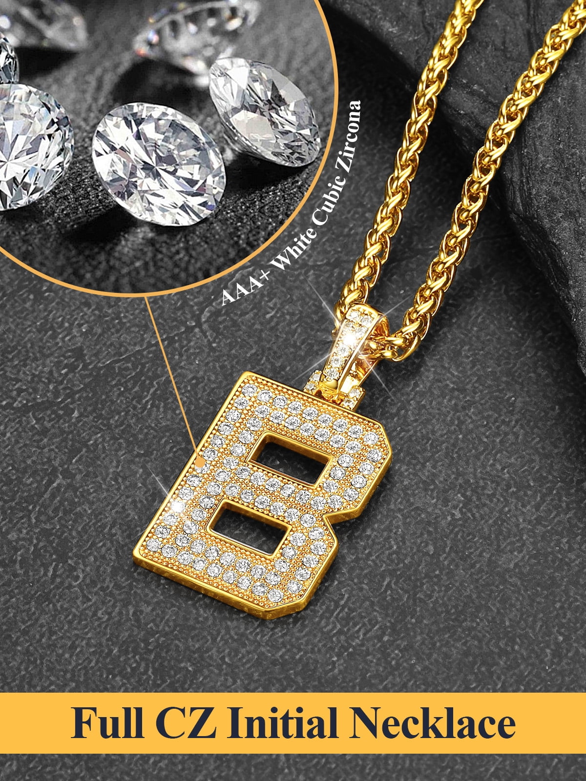 FindChic 18K Gold Plated Hip Hop Style L Initial Letter Pendant