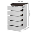 thumbnail image 2 of Aukfa 5-Drawer Dresser Chest Tall Drawers Wood Cabinet for Bedroom, White, 2 of 7
